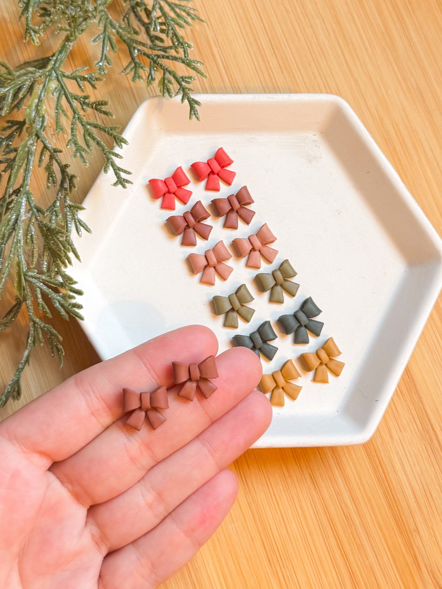 Holiday Bow Mini Studs