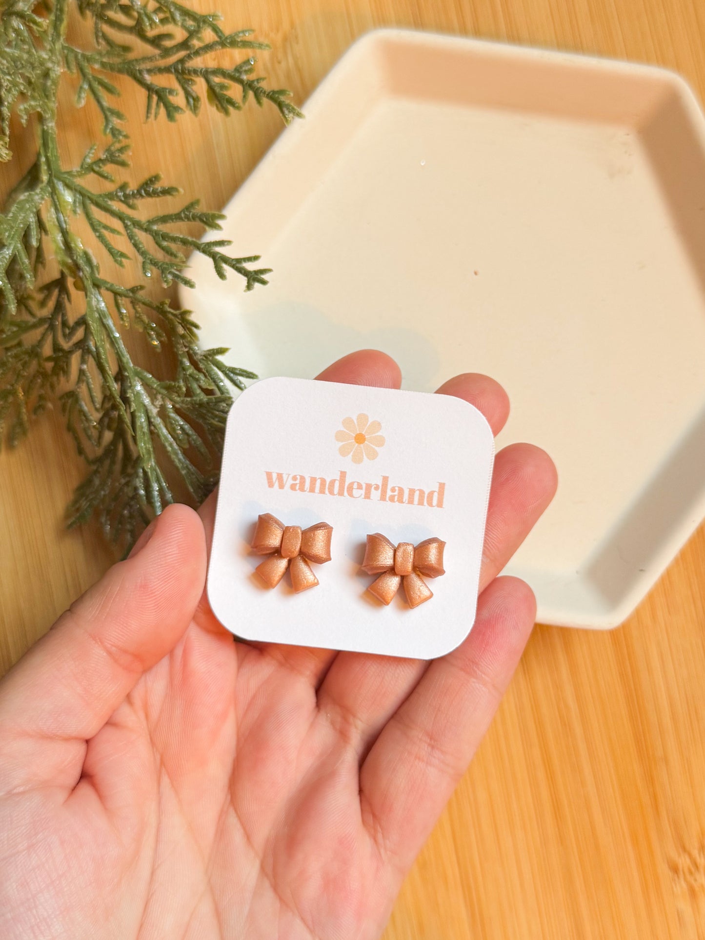 Holiday Bow Mini Studs