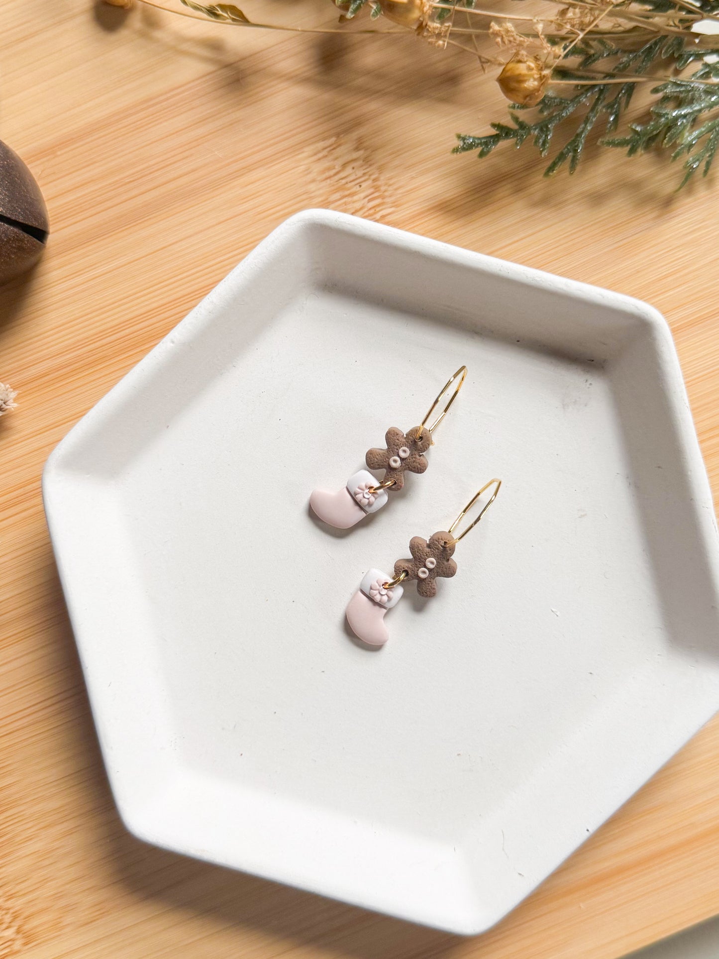 Gingerbread + Stocking Mini Hoops