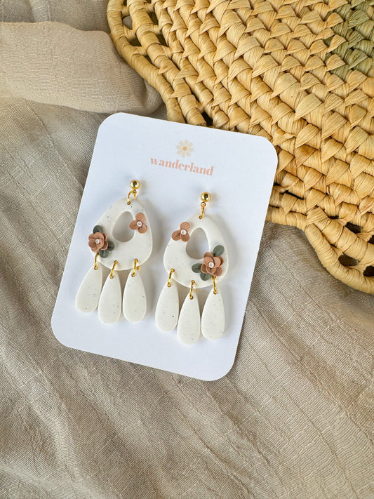 speckled floral dangles