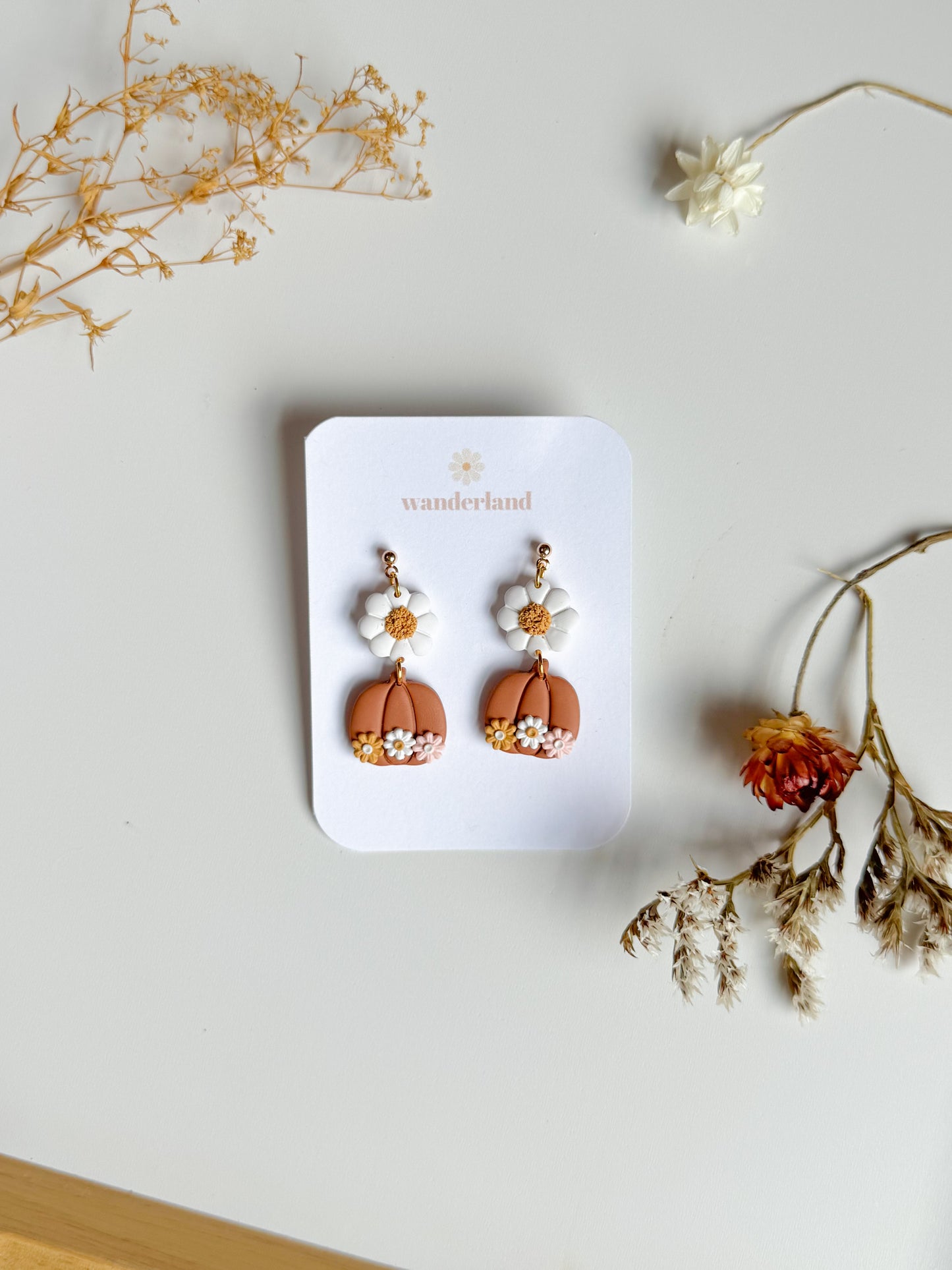 Daisy + Pumpkin Dangles